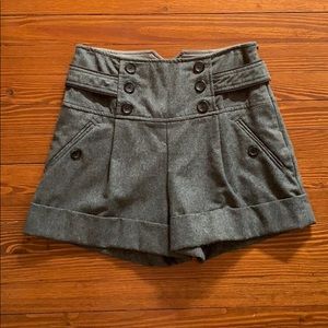 Anthropologie Wool High Waisted Shorts